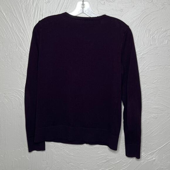 Loft Dark Purple Cardigan - Size Medium - Excellent - Picture 2 of 4